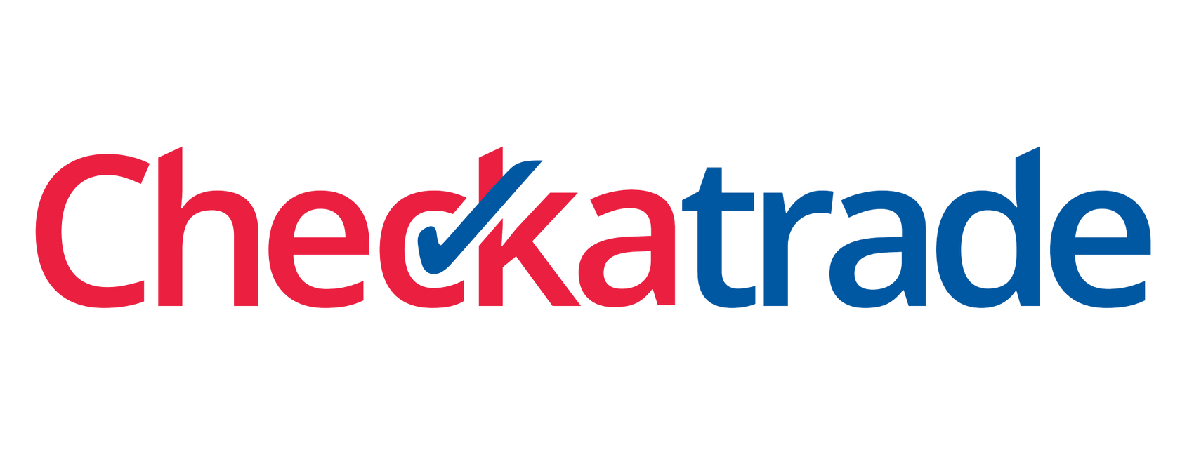 the checkatrade logo is red and blue on a white background .