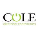 the logo for cole electrical contractors is green and black