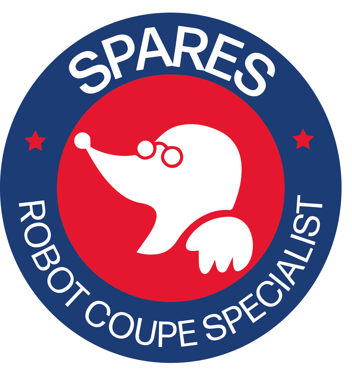 a logo for spares robot coupe specialist with a hedgehog on it
