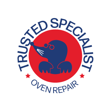 A logo for a trusted specialist oven repair company