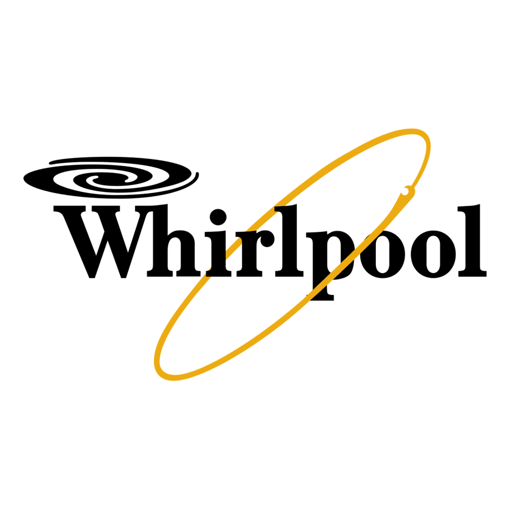 a whirlpool logo with a yellow circle around it