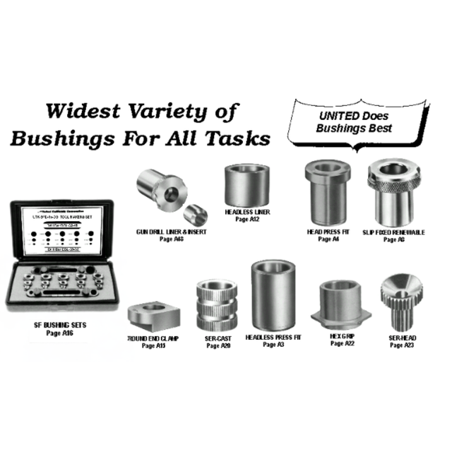 All American Drill Bushing - 9/16" ID X 1" OD X 1-3/8" L - Type H Head Press Fit, Steel, C1144 - Made In USA