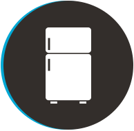 double door fridge icon