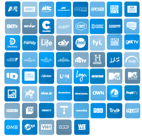 list of available channels to watch with philo 61 channel package