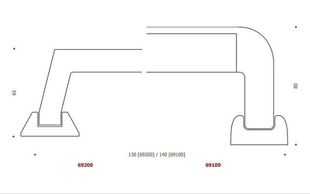 disegno maniglia plastica e acciaio