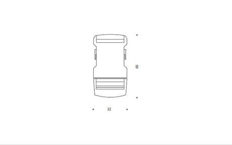 disegno serratura clip nera plastica