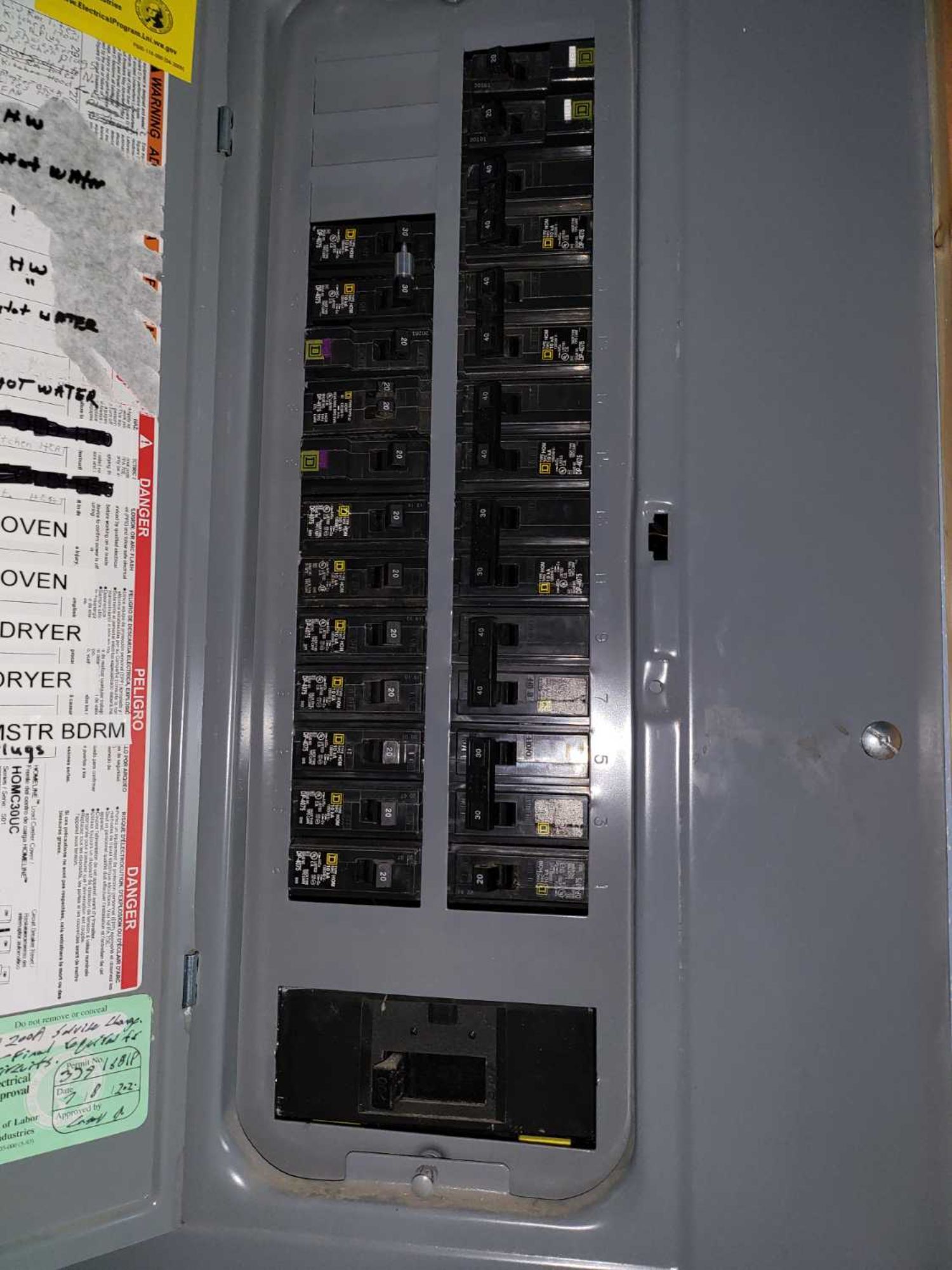 A close up of a electrical box with a lot of electrical outlets