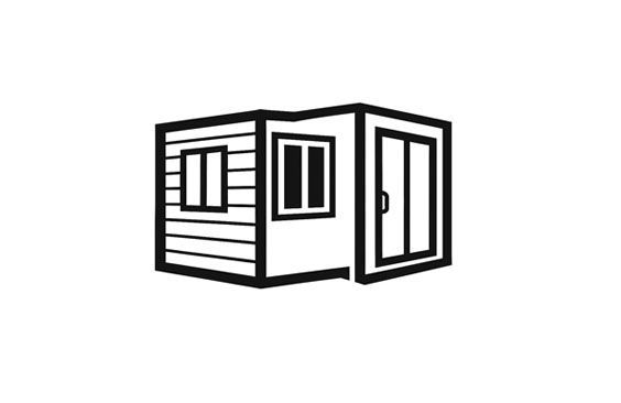 Line Drawing of a Small, Modern Shed — Expandable Housing in Inala, QLD
