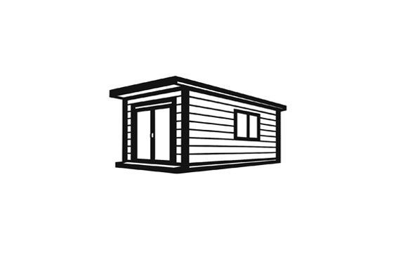 Black and White Illustration of a Small Shed — Expandable Housing in Inala, QLD