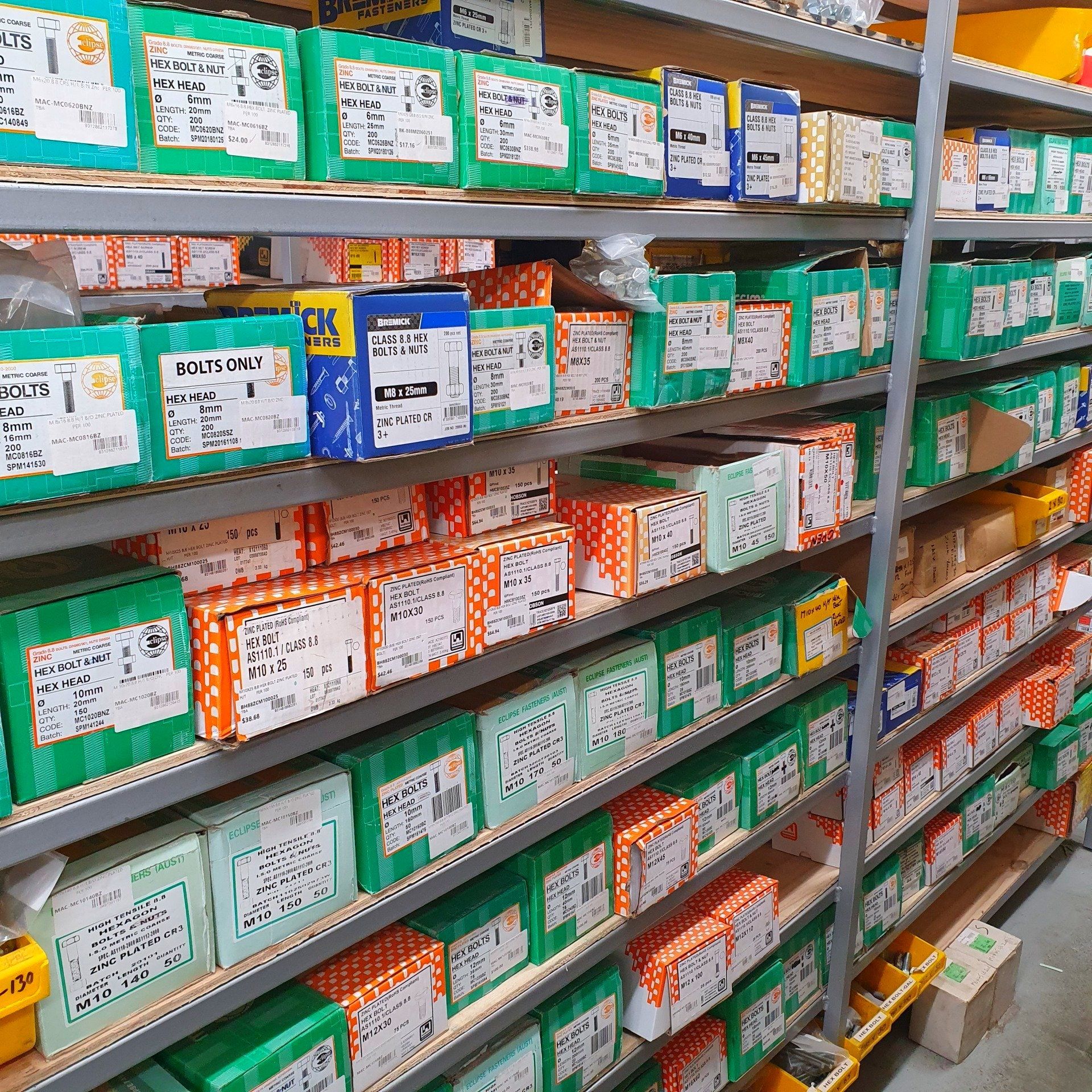 Large Range of Nuts, Bolts & Fasteners — Trade Supply Services in Taree, NSW