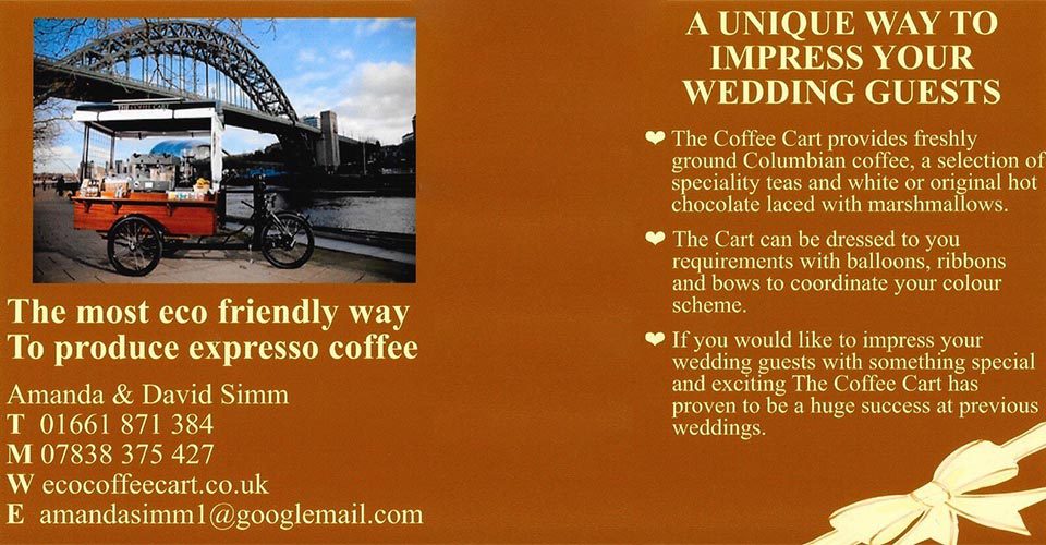 wedding offer from the coffee cart
