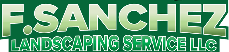 A green logo for f.sanchez landscaping service llc