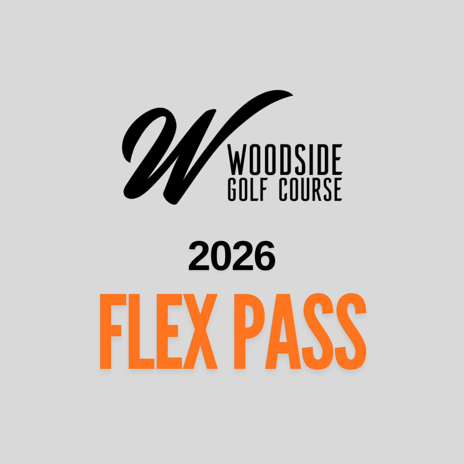 Woodside Golf Course Seasons Pass Holder badge, blue and white text with a logo.
