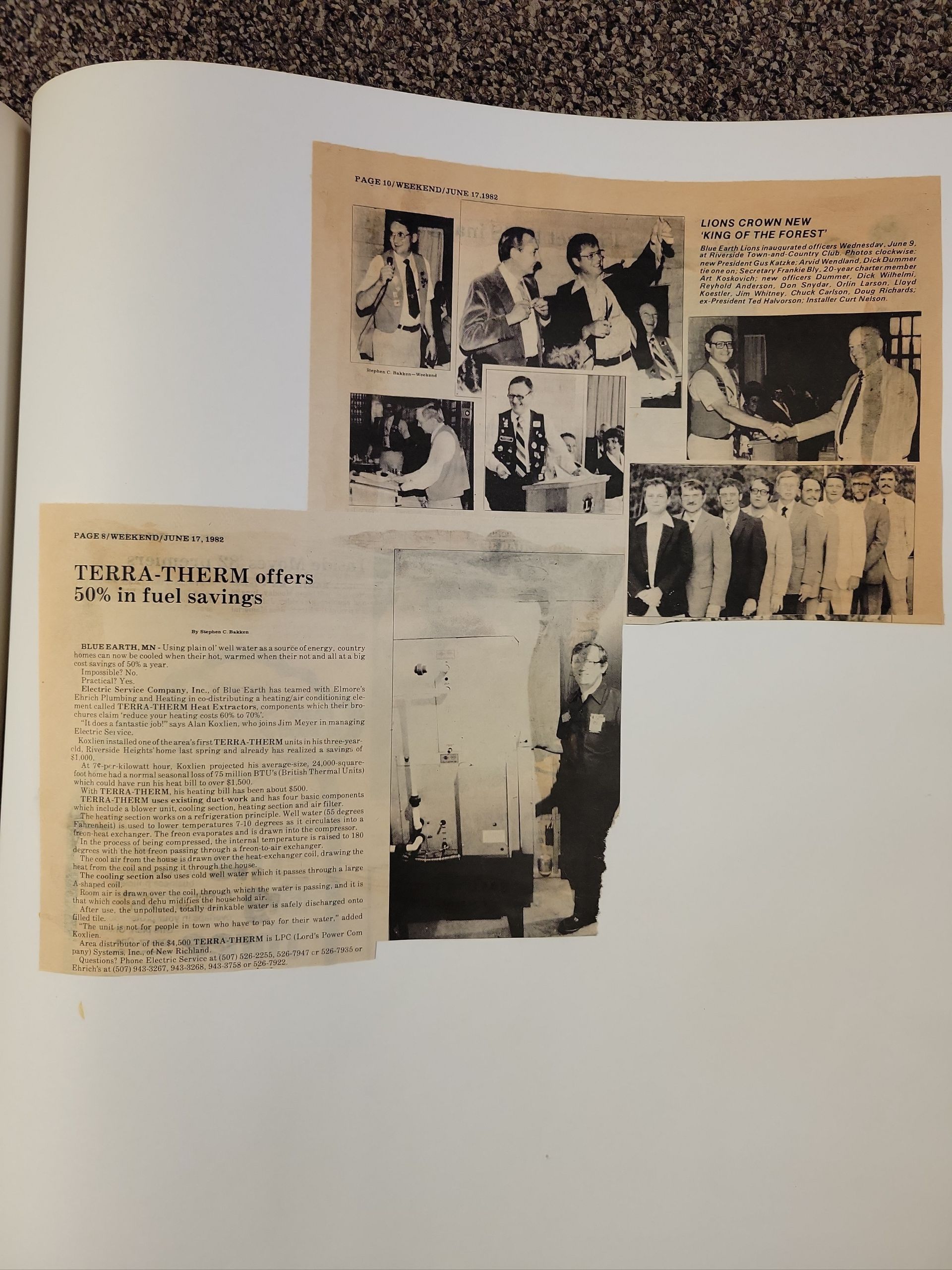 A newspaper article about teresa illinois is displayed