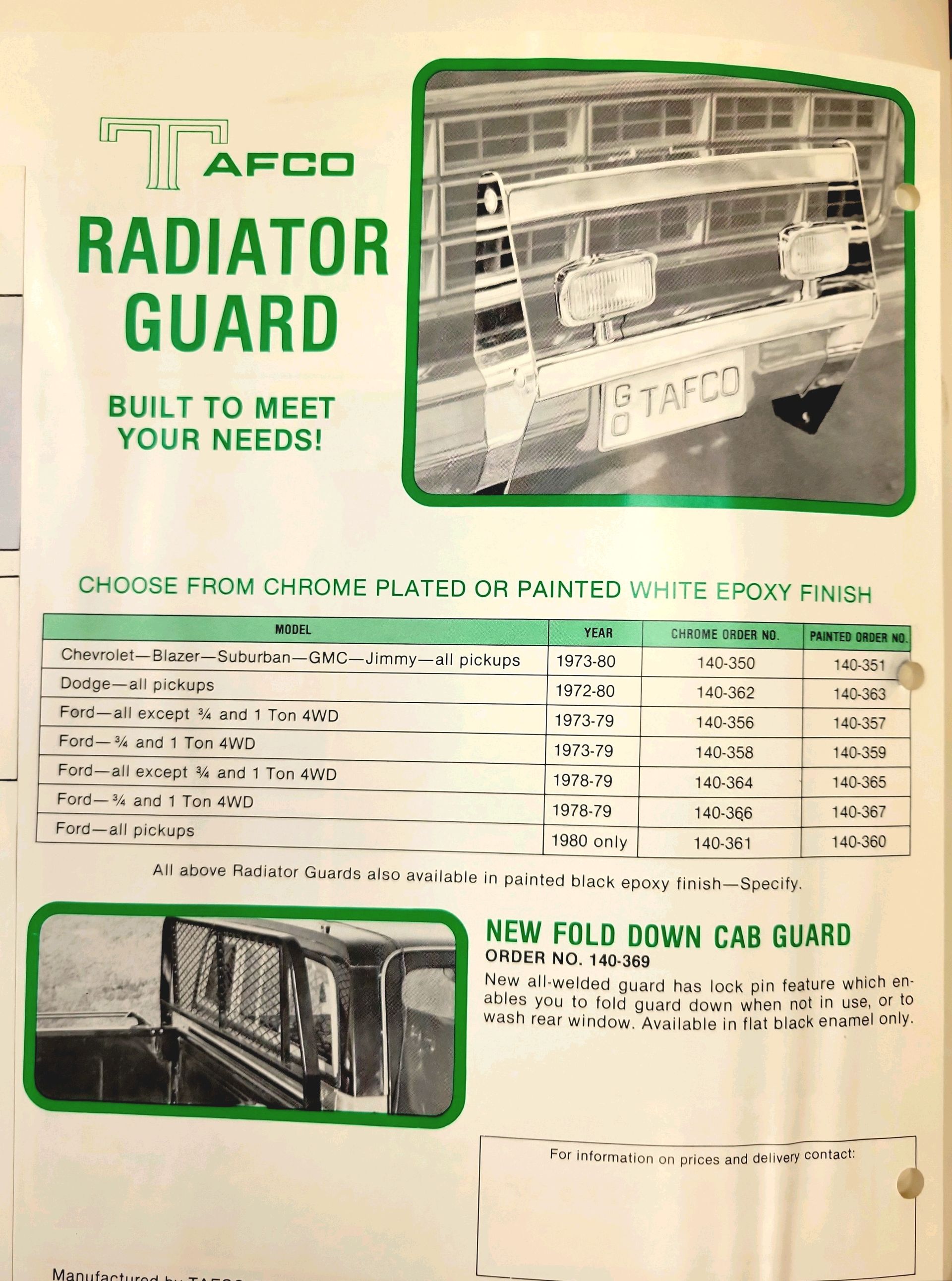 An advertisement for a radiator guard built to meet your needs