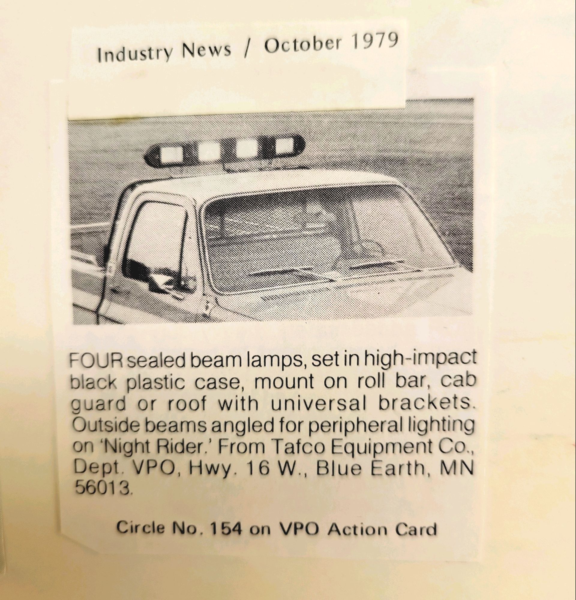 A black and white photo of a truck from october 1979