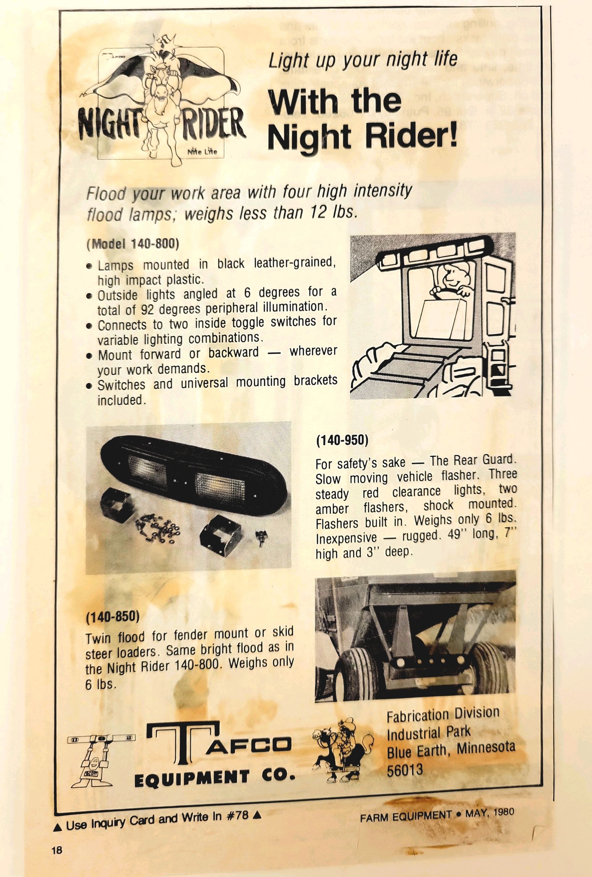 A black and white advertisement for night rider with the night rider