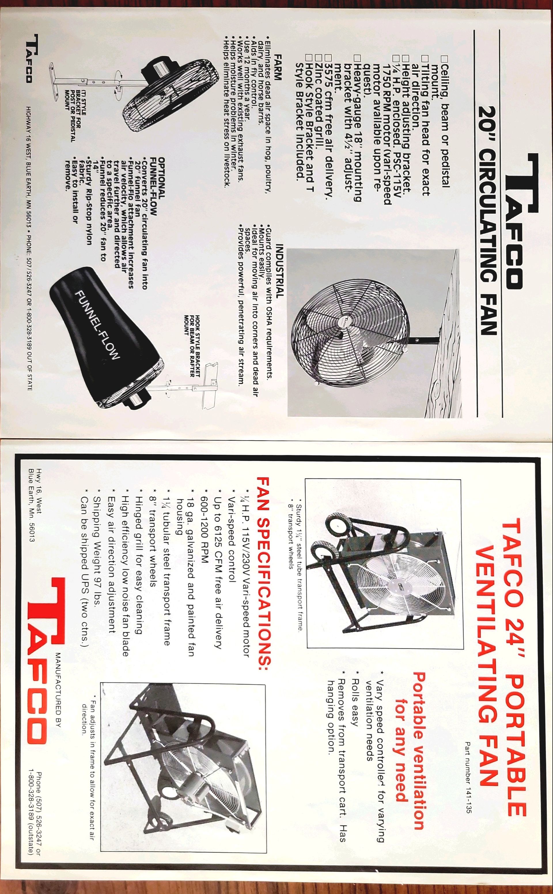 An advertisement for a taco portable ventilating fan
