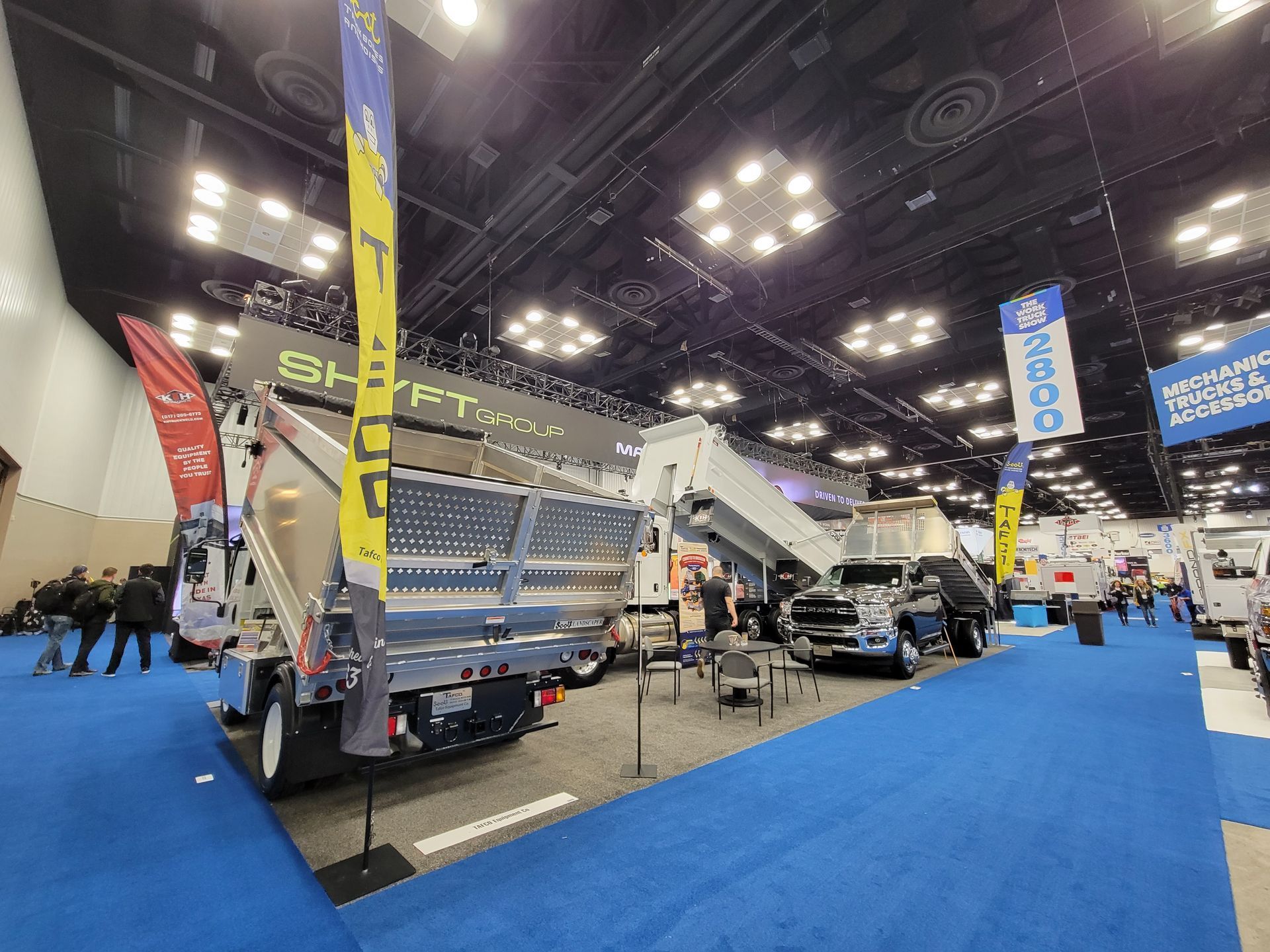 A truck is on display at a truck show