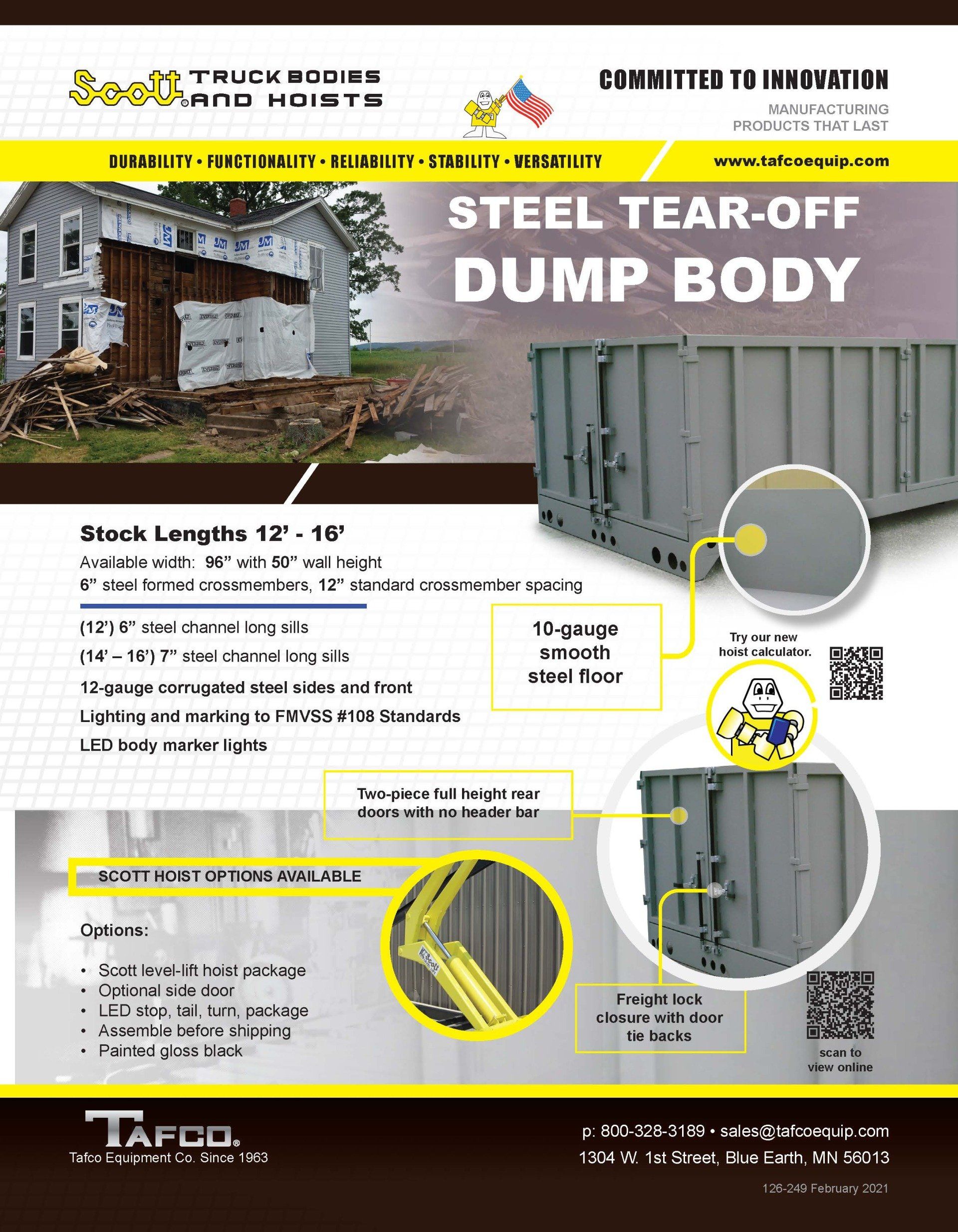 Steel Tear-Off Dump Body