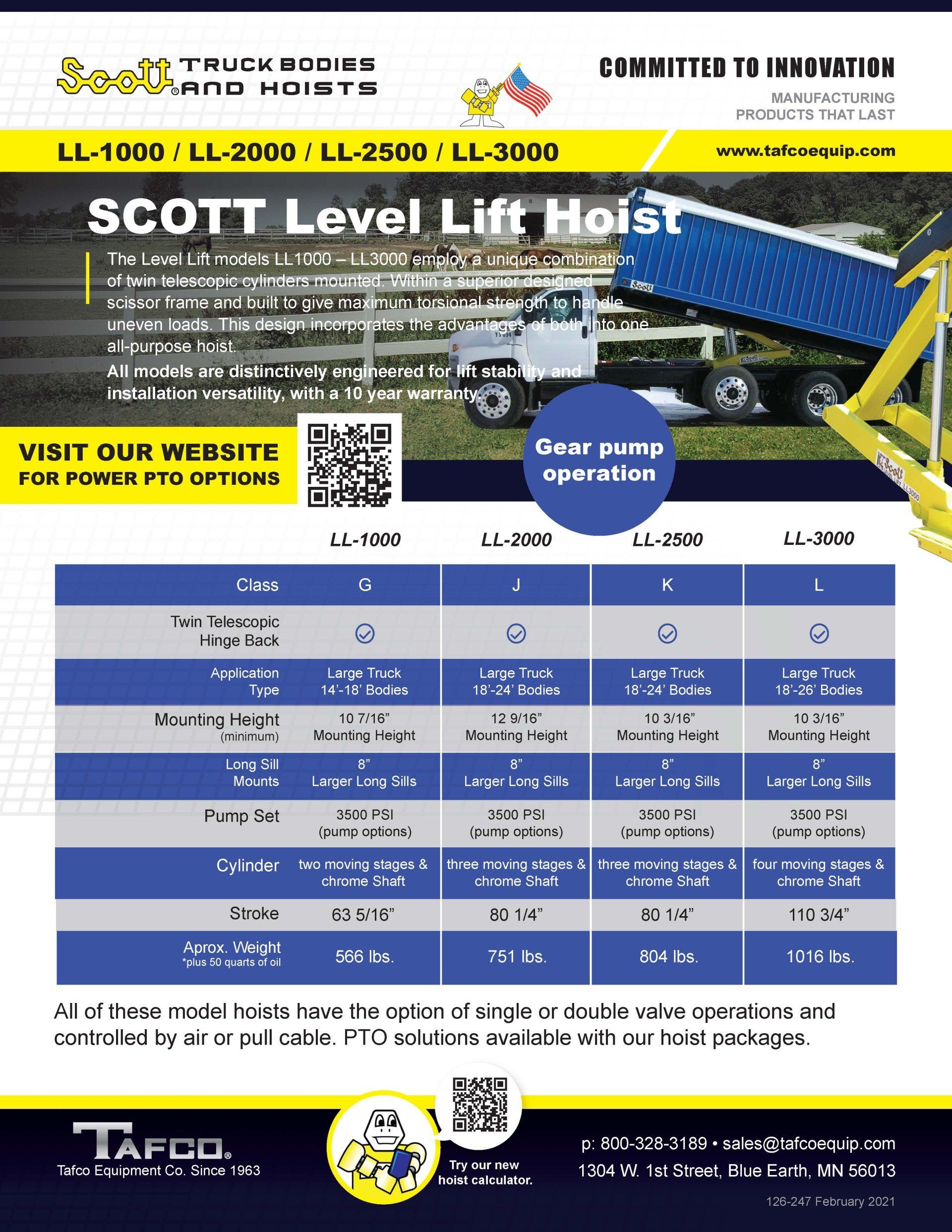 Scott Level Lift Hoist LL1000-LL3000