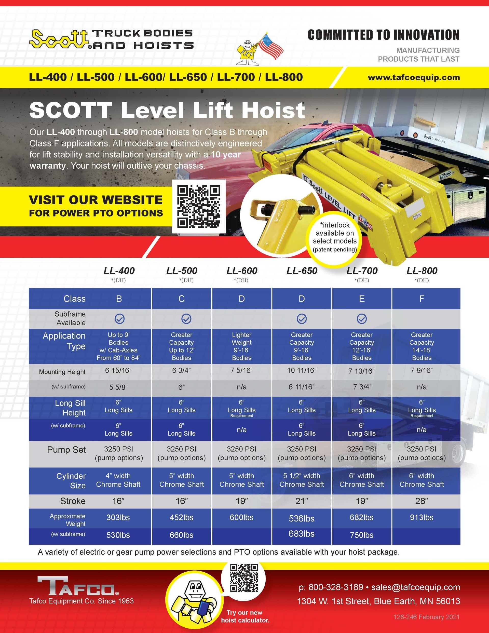 Scott Level Lift Hoist LL400-LL800