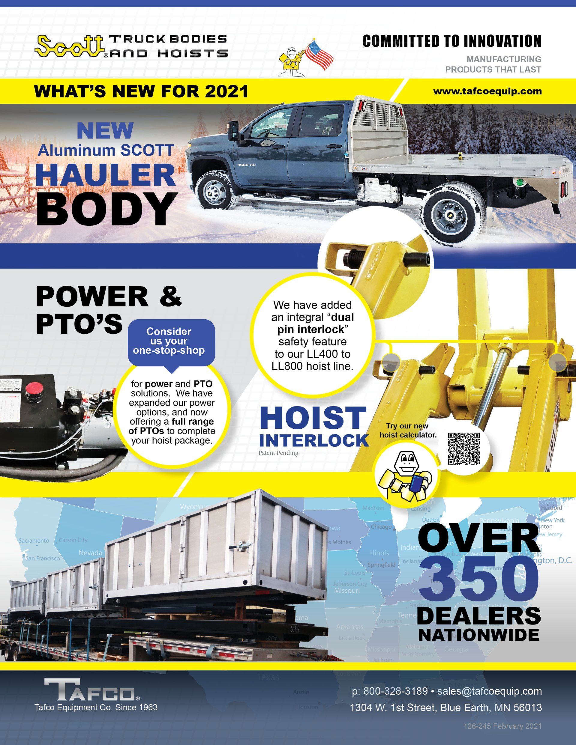 A brochure for a truck with a trailer attached to it.