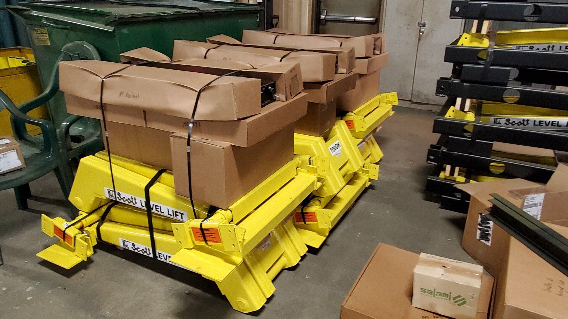 Scott LL700 Hoists staged for shipping - M129