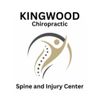 Kingwood Chiropractic logo: Person with raised arms inside a curved spine graphic, and text "Kingwood Chiropractic Spine and Injury Center."