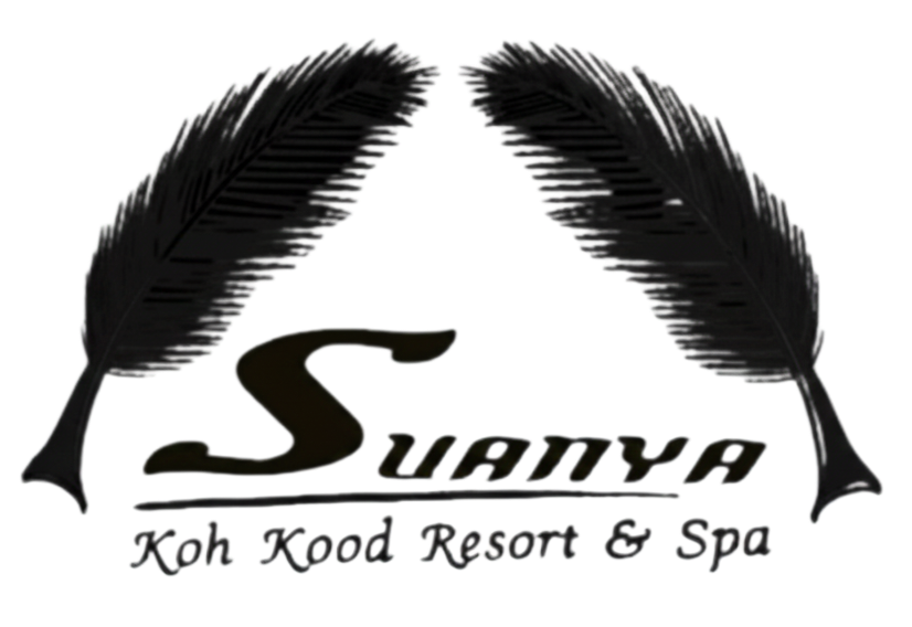 Logo of Suanya Koh Kood Resort & Spa, featuring two stylized feather shapes above the resort's name.