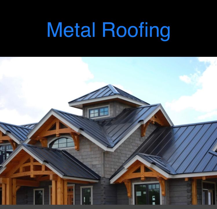 A picture of a house with a metal roof