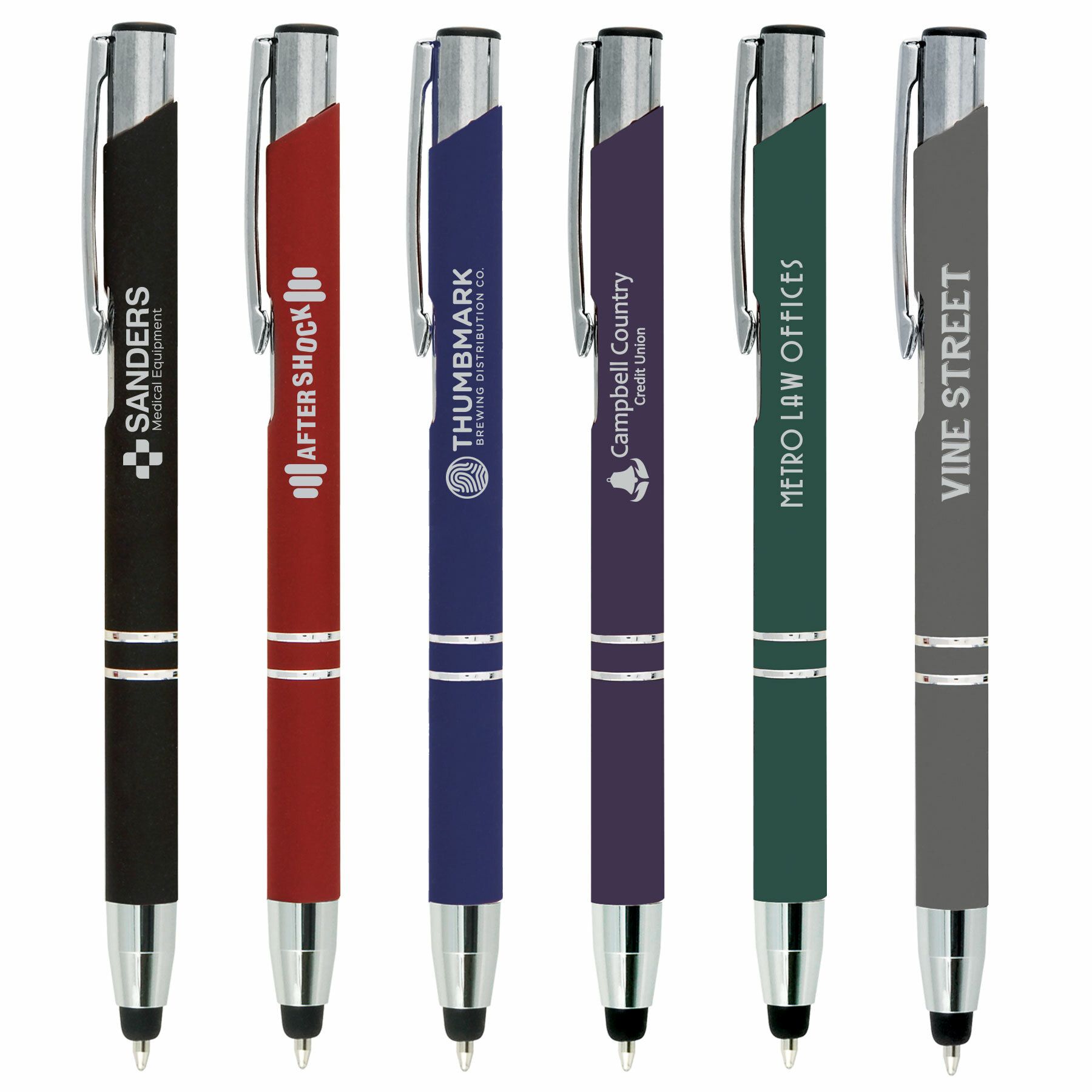 TRES-CHIC SOFTY STYLUS - LASER ENGRAVED - METAL PEN