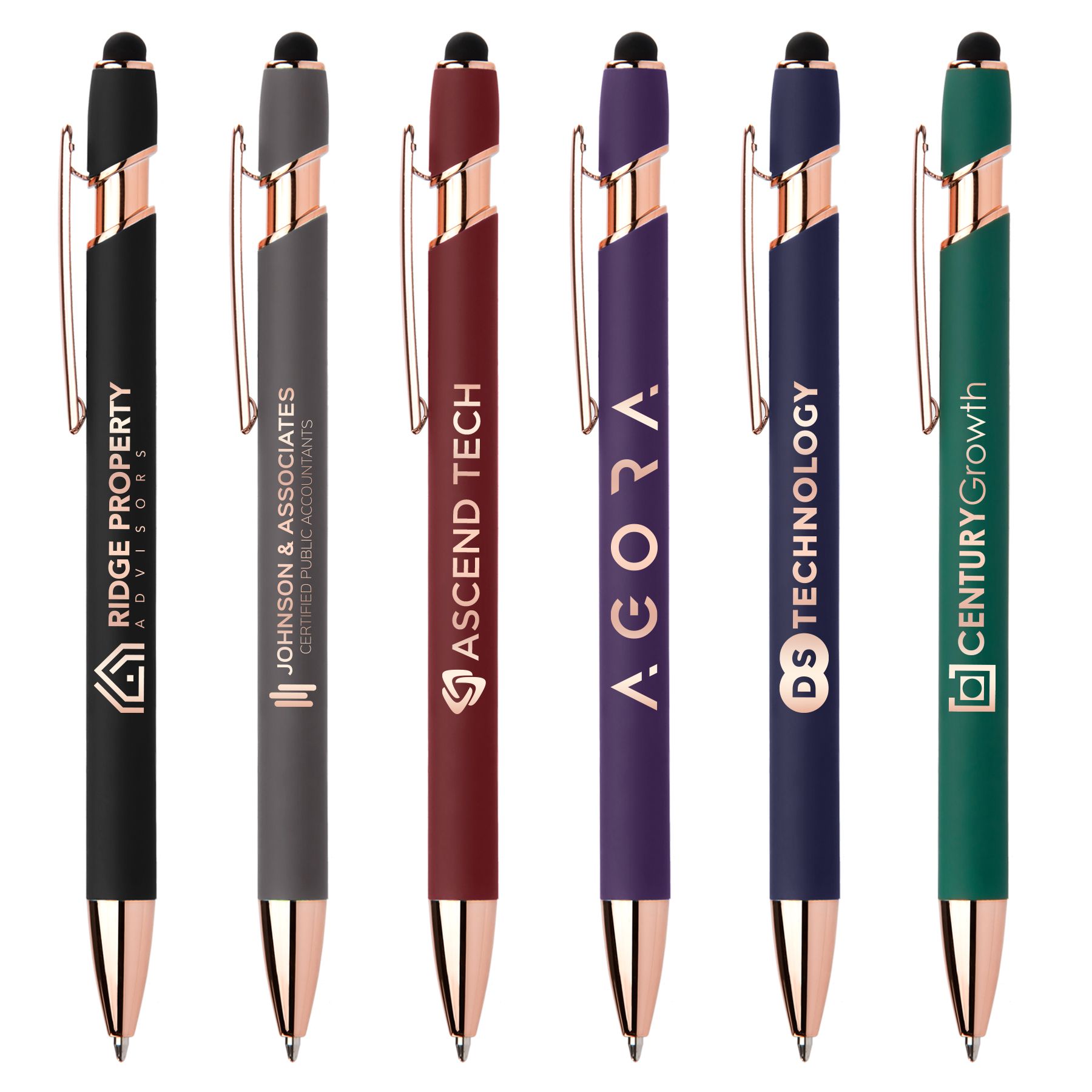 ELLIPSE SOFTY ROSE GOLD CLASSIC PEN W/ STYLUS AND MIRROR LASER