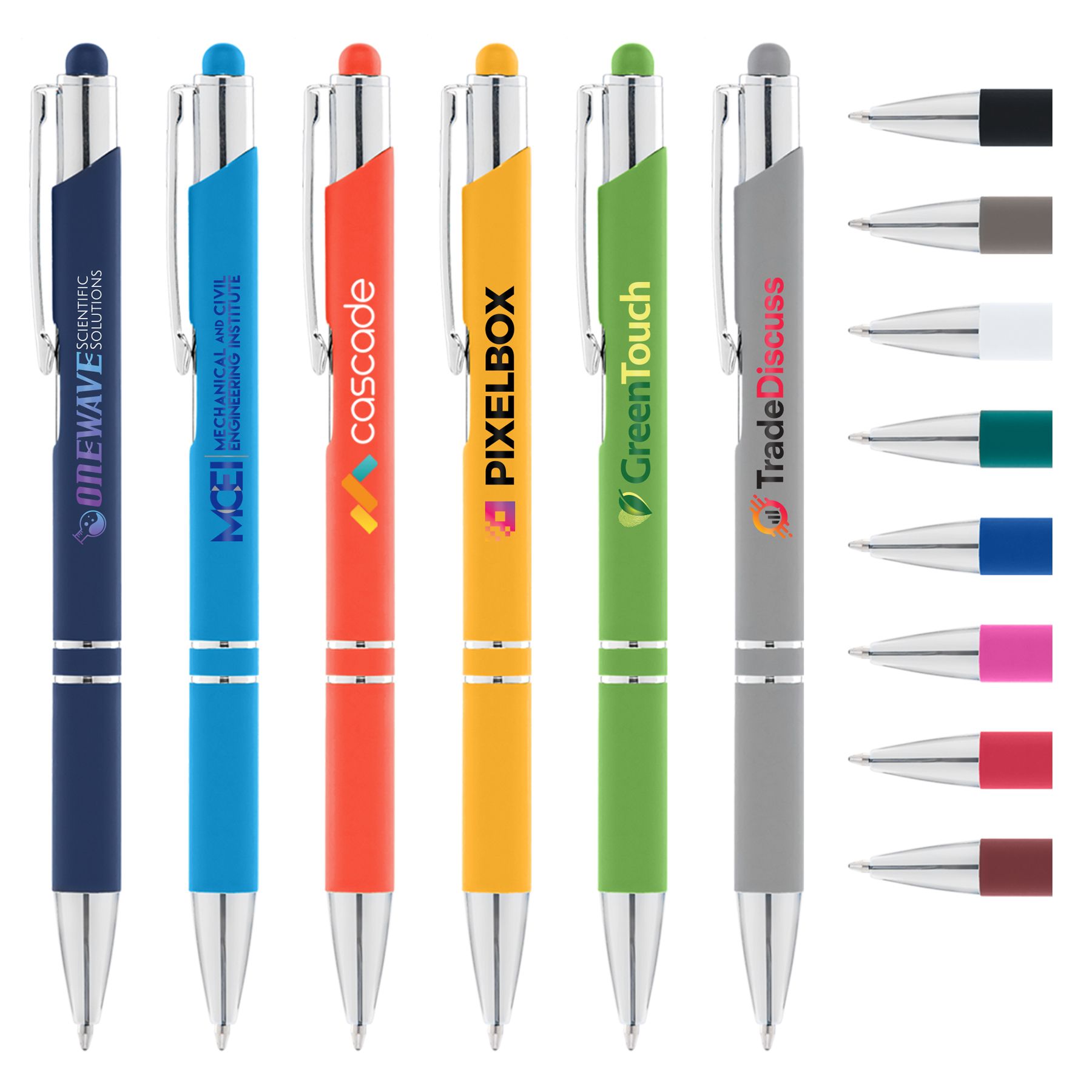 TRES-CHIC SOFTY PEN W/ STYLUS TOP - COLORJET