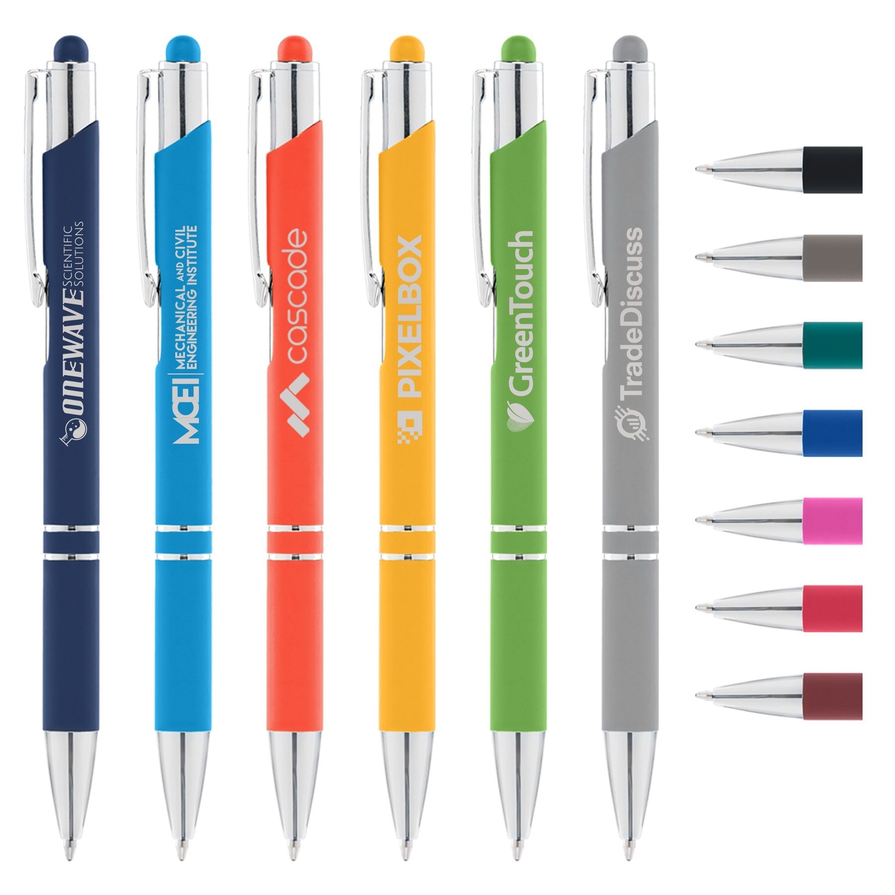 TRES-CHIC SOFTY PEN W/ STYLUS TOP - LASER