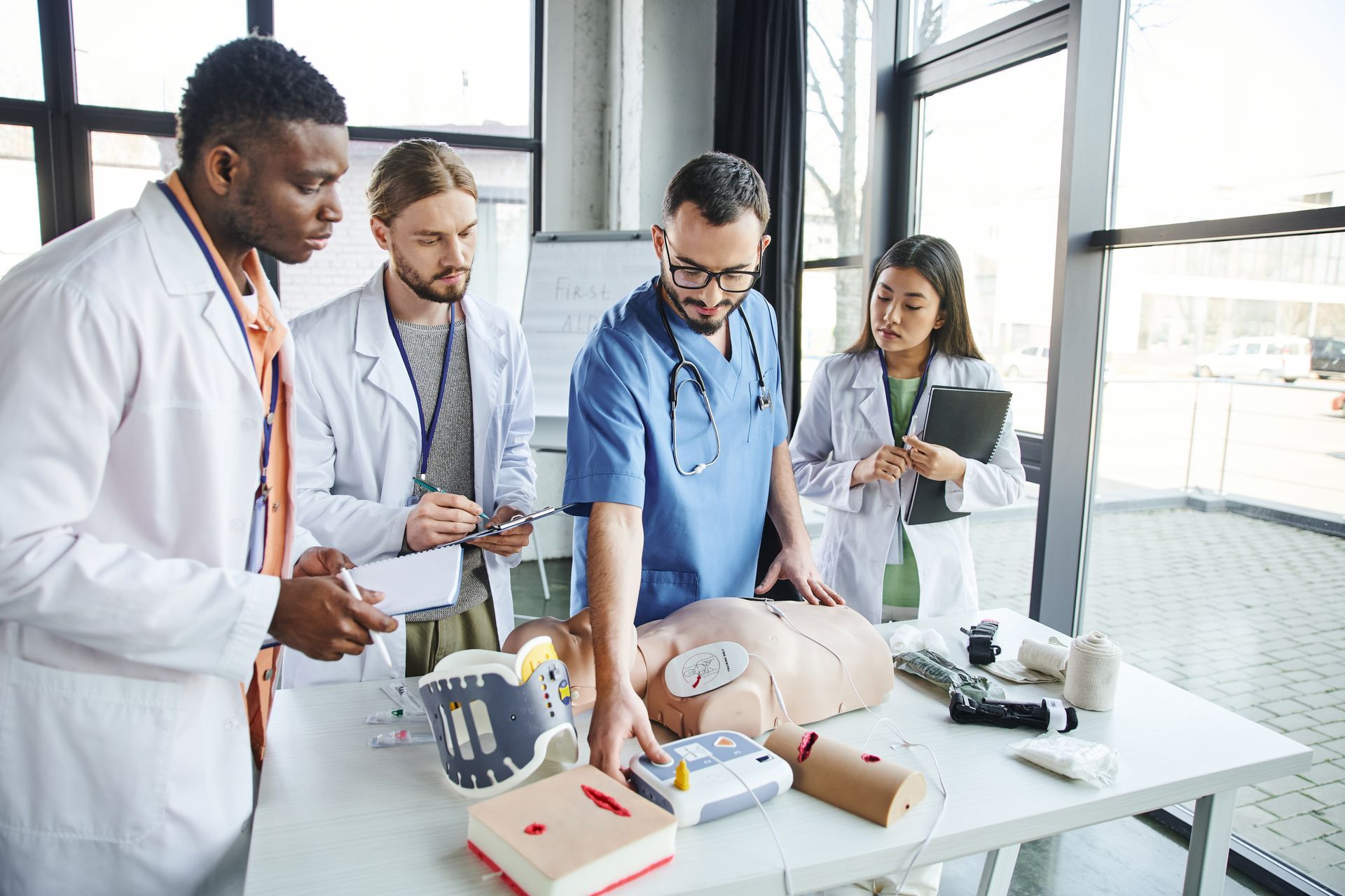 A group of researchers and developers are going through the stages of medical device development