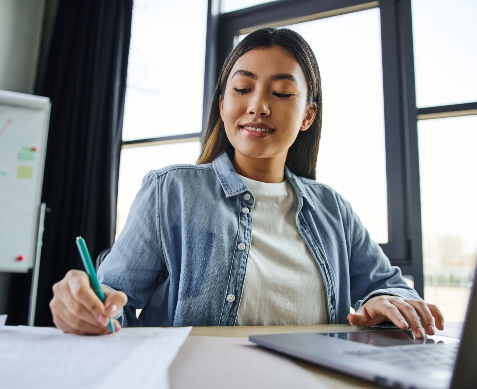 a woman is going through ideation and conceptualization of a new medical device product