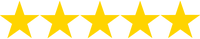 A row of yellow stars on a white background.