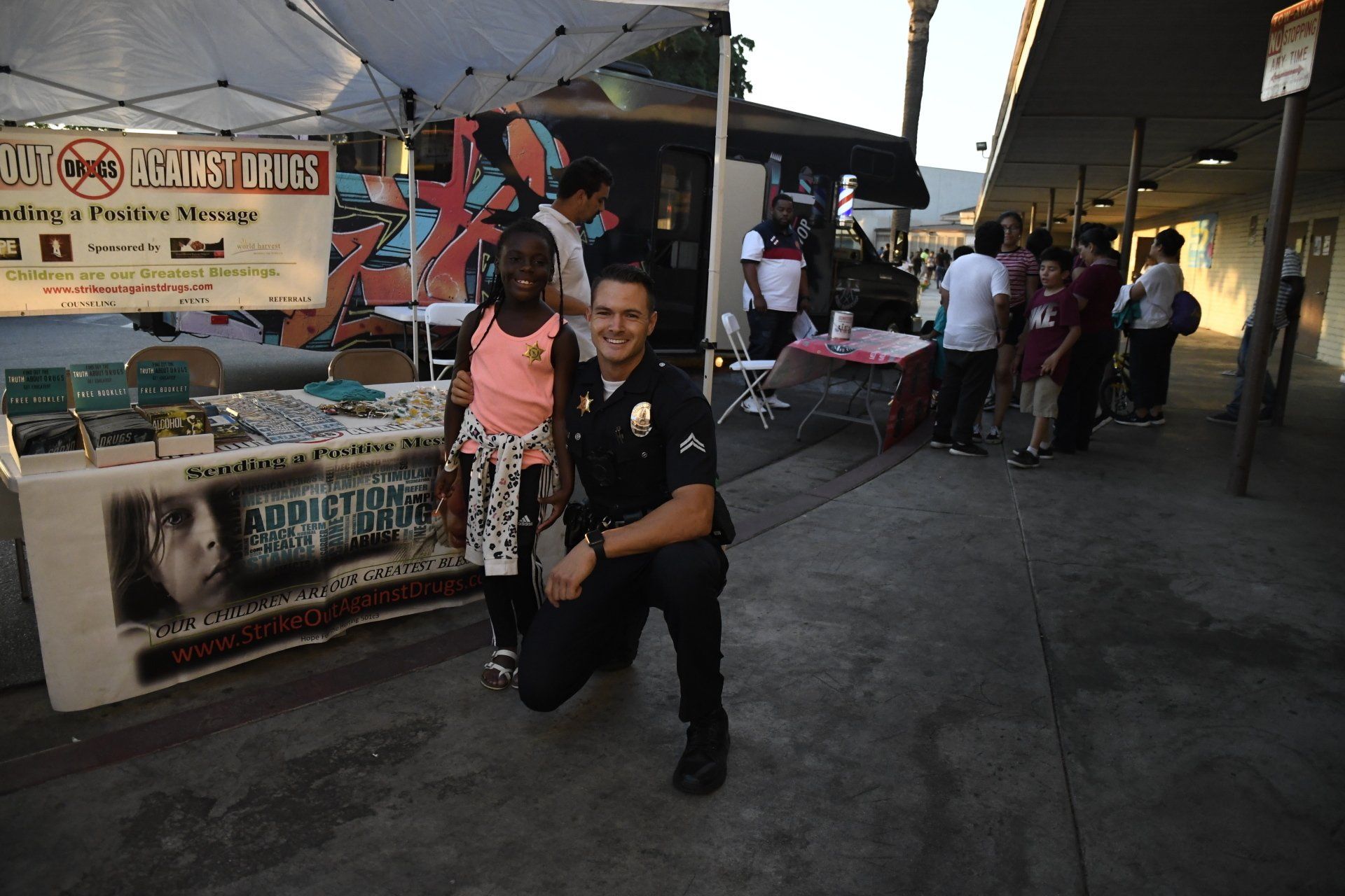 Child with a police officer