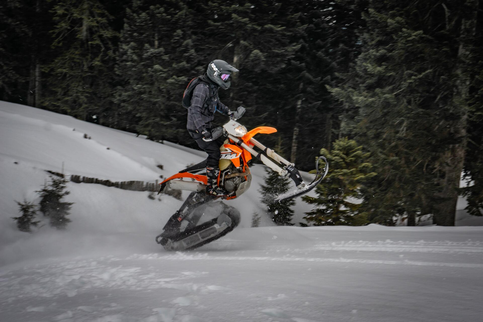 Deep snow on in mountain forest