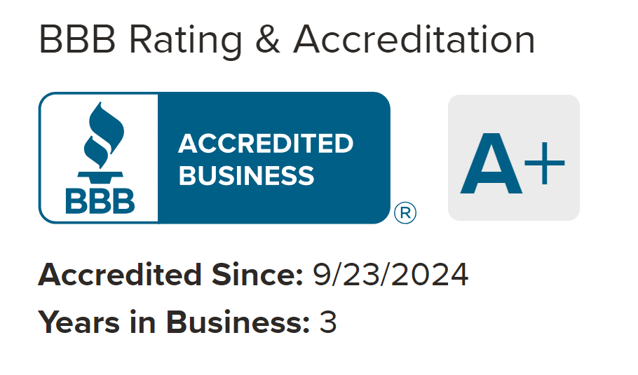 Bbb rating and accreditation accredited 