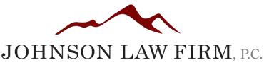 The logo for johnson law firm , p.c. has a mountain in the background.