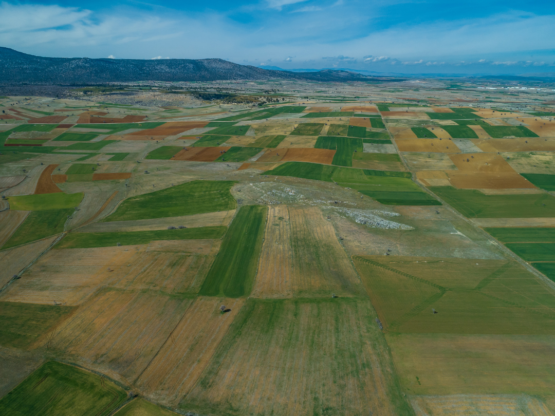 wide angle image of farmland