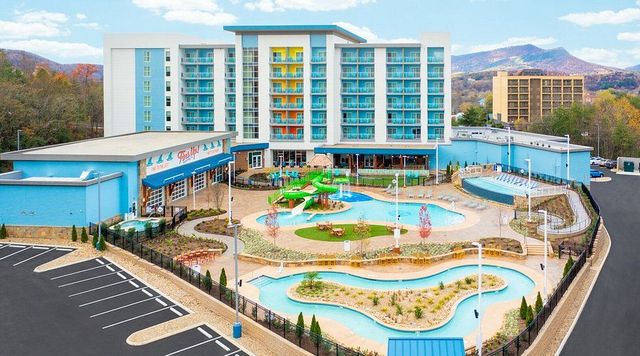 Compass Hotel by Margaritaville Pigeon Forge opened November 2024 USA Today Best New Hotel lazy river island theme pool Smoky Mountains Tennessee
