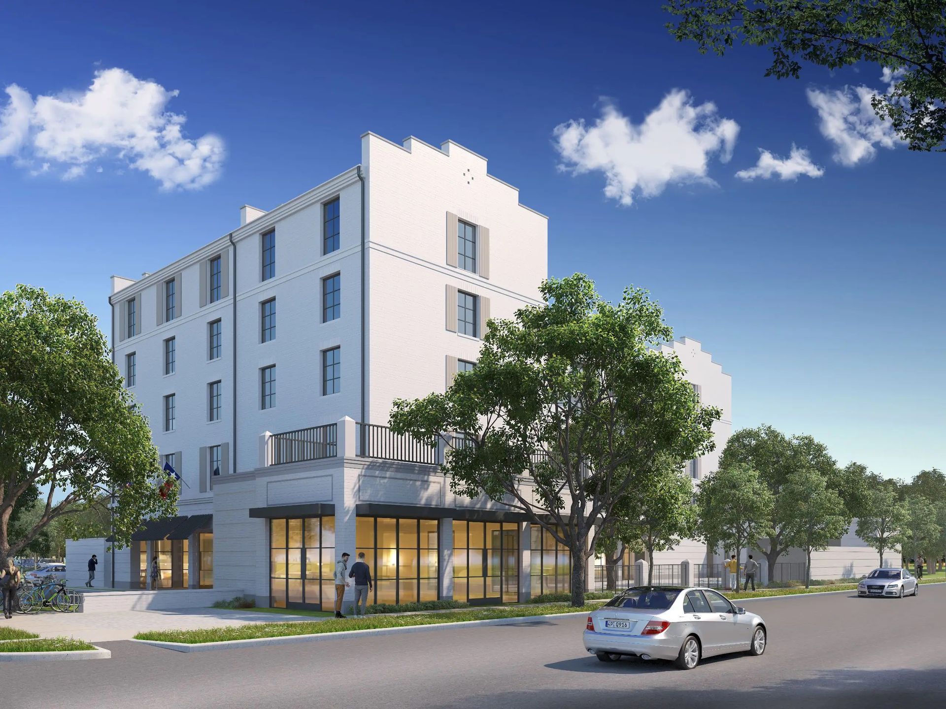 Hotel Daphne Houston The Heights neighborhood boutique hotel opened December 2025 Italian restaurant courtyard