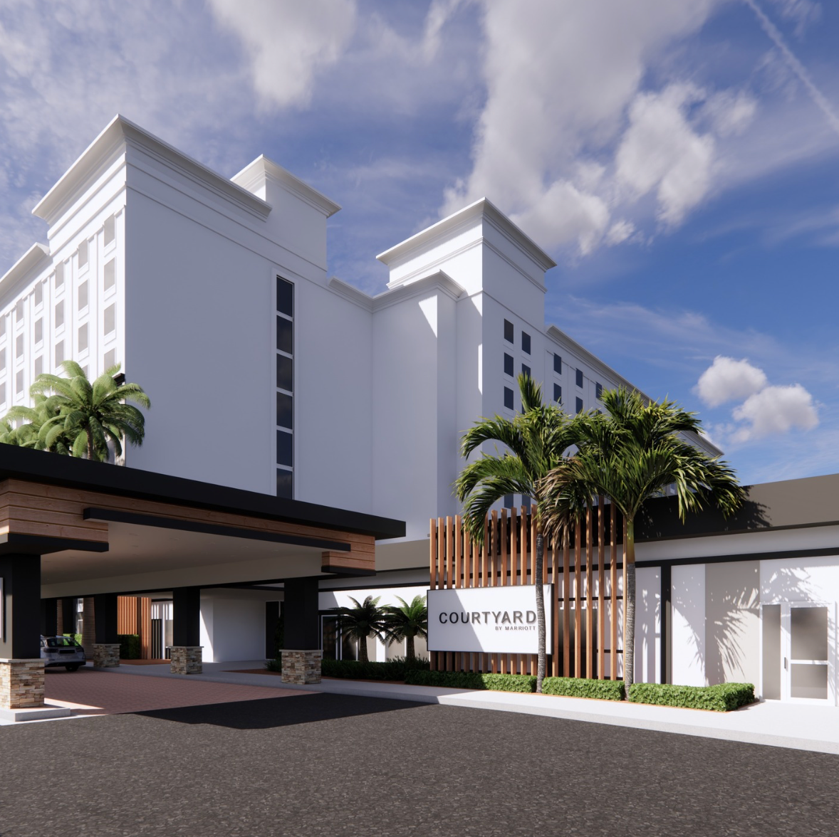 Courtyard by Marriott across Universal Orlando renovated hotel exterior
