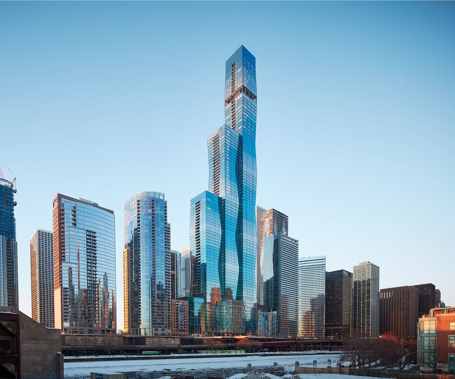 St. Regis Chicago hotel opened 2023 Studio Gang Jeanne Gang world tallest building female architect Wacker Drive luxury