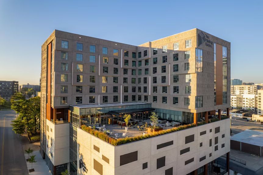 The Printing House Nashville Tapestry Collection by Hilton rooftop terrace South Bank downtown Nashville Tennessee