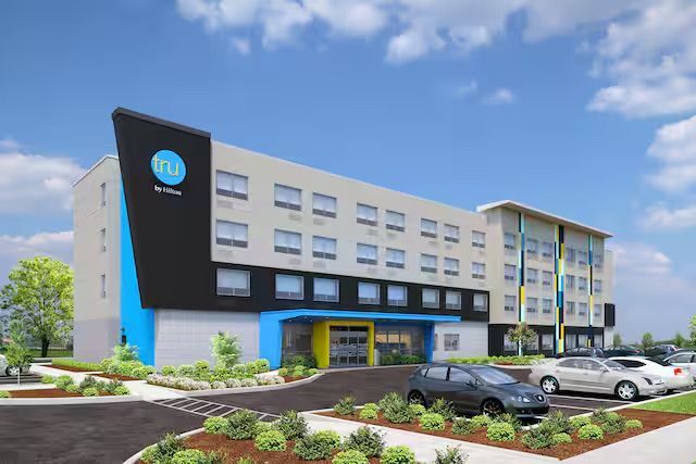 Tru by Hilton Panama City Beach hotel exterior Florida opened July 2024 free breakfast outdoor pool