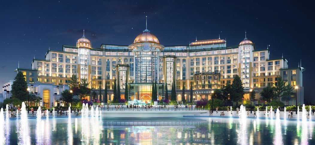 Universal Helios Grand Hotel luxury resort inside Epic Universe in Orlando Florida